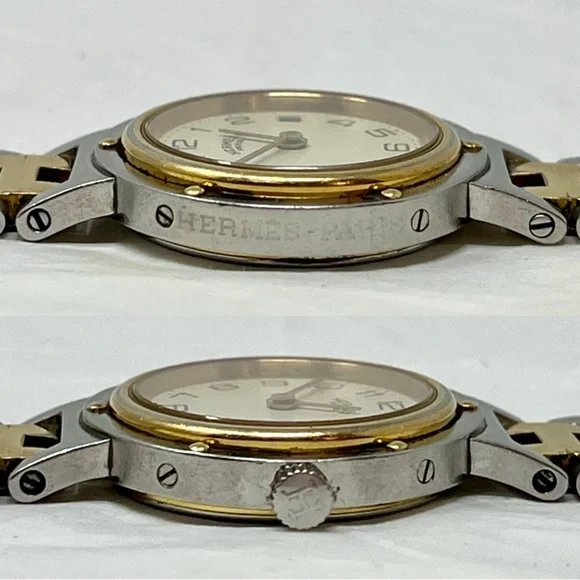 Hermès Clipper Gold & Steel H Band Watch